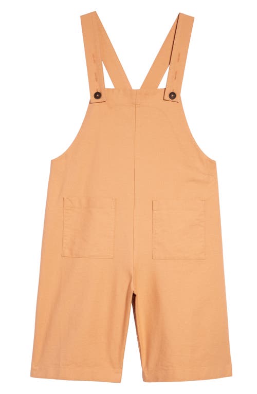 Open Edit Kids' Overall Shorts in Tan Sandstone