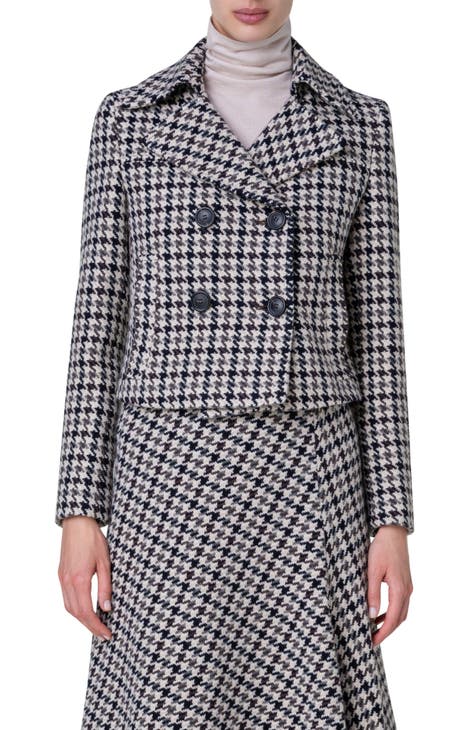 Cole haan clearance fuzzy houndstooth coat