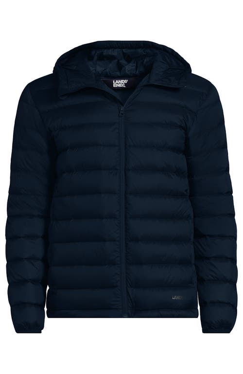 Shop Lands' End Wanderweight Ultralight Packable Hooded Down Jacket In Radiant Navy