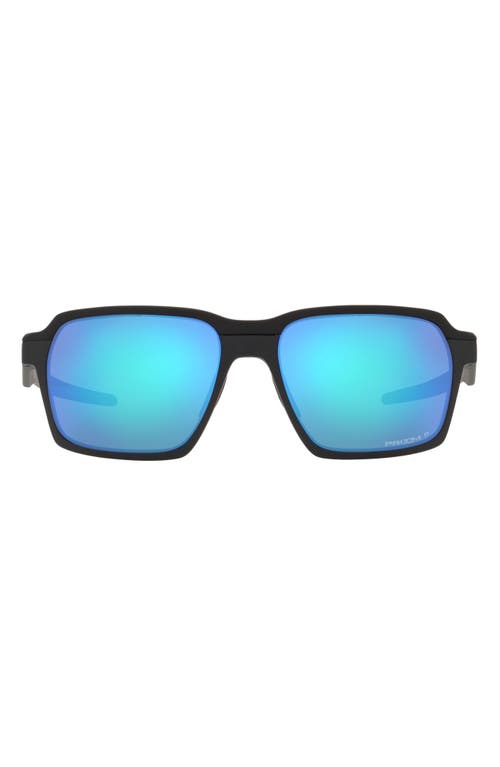 Oakley 58mm Polarized Rectangular Sunglasses In Steel/prizm Sapphire