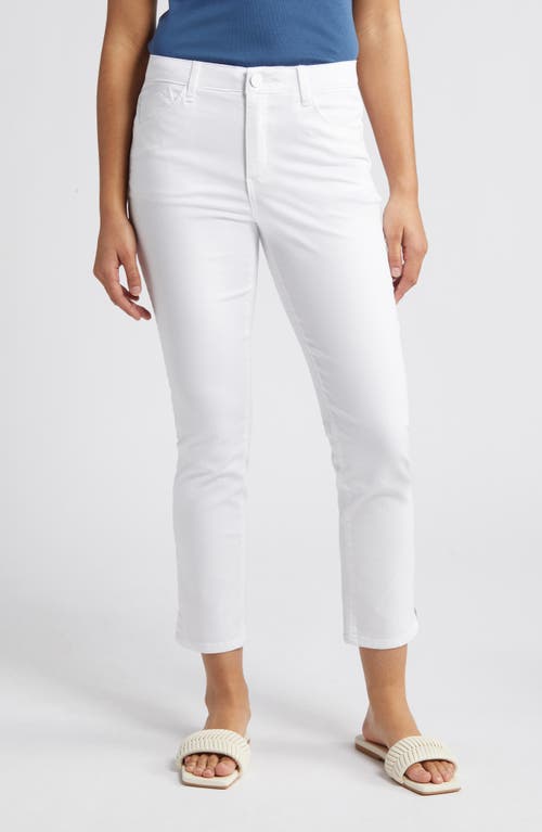 'Ab'Solution High Waist Slim Straight Ankle Pants in Optic White