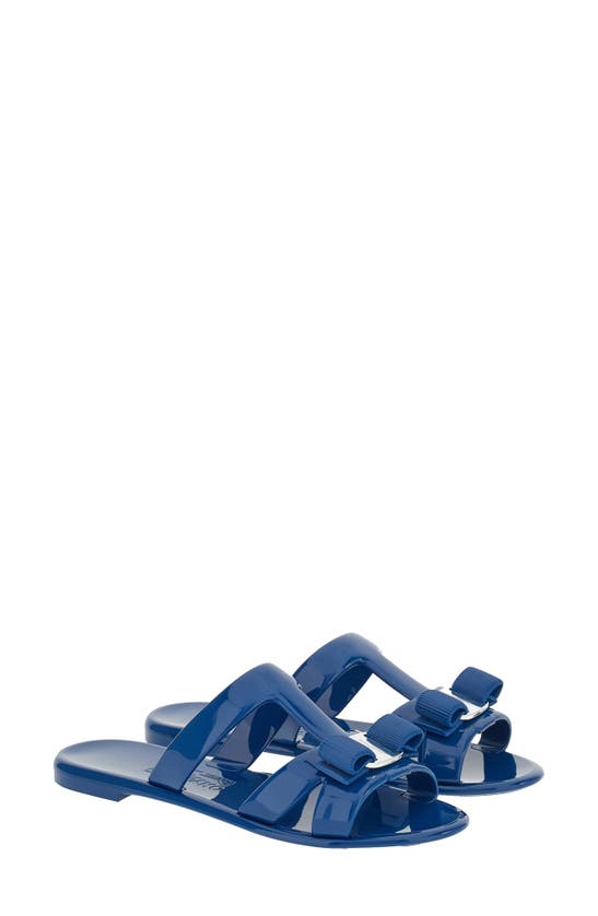 Ferragamo Lylia J Jelly Sandal In Pvc Mediterranean Blue