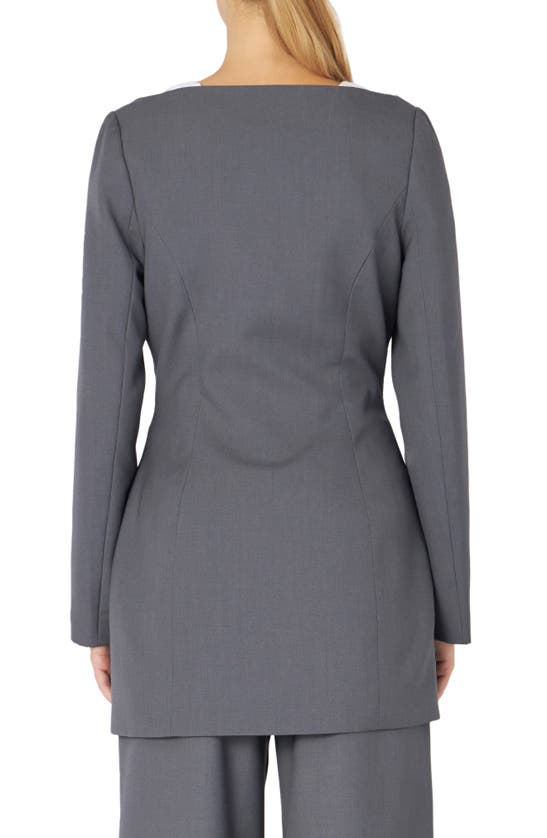 Grey Lab Boat Neck Blazer In Heather Grey