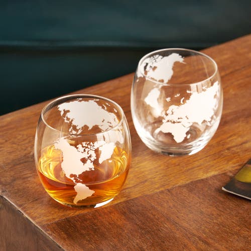 Shop Viski Globe Whiskey Tumblers Set Of 2 In Clear