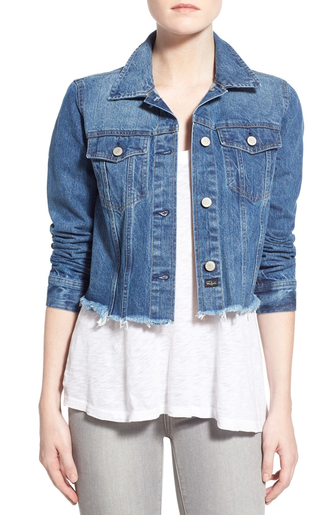 Rails 'Isla' Cutoff Denim Jacket Nordstrom