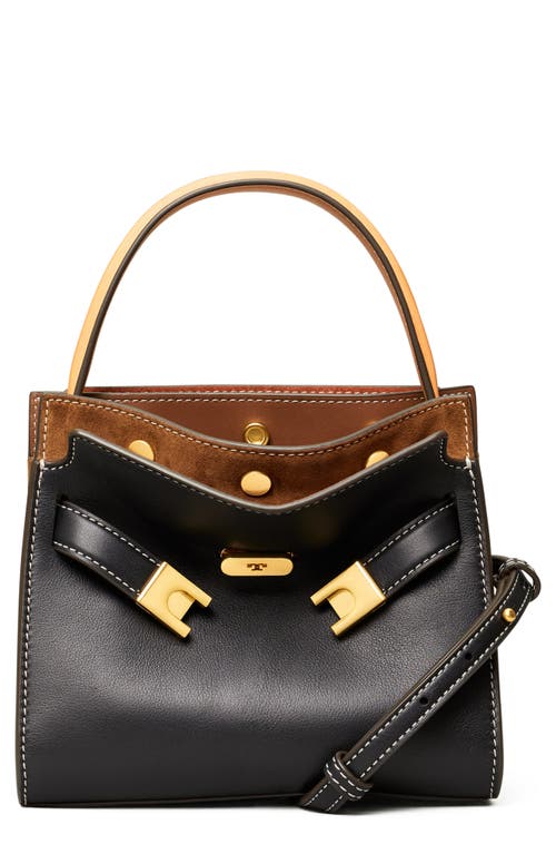 Tory Burch Lee Radziwill Petite Leather Double Bag in Black at Nordstrom