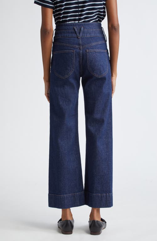 Shop Veronica Beard Hilde Crop Wide Leg Jeans In Indigo