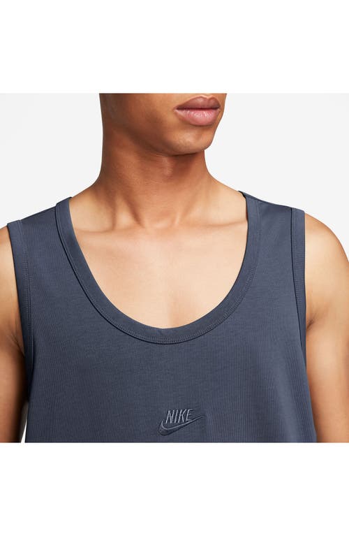 Shop Nike Premium Essentials Tank In Thunder Blue