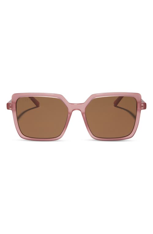 Diff Esme 53mm Gradient Square Sunglasses In Guava/brown Gradient