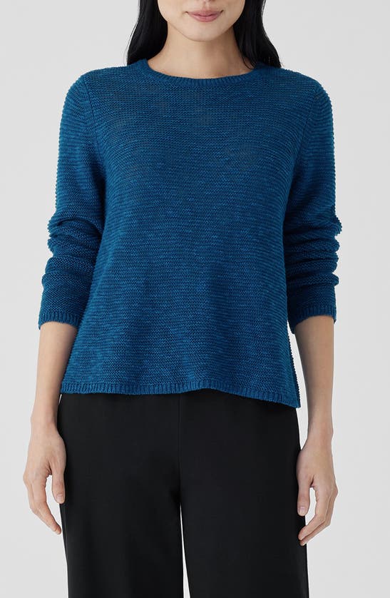 Eileen Fisher Women's Linen & Cotton Crewneck Sweater In Atlantis