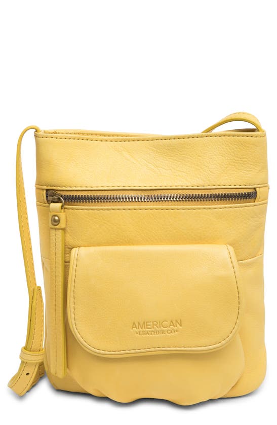 American Leather Co. Medina Leather Crossbody Bag In Daffodil