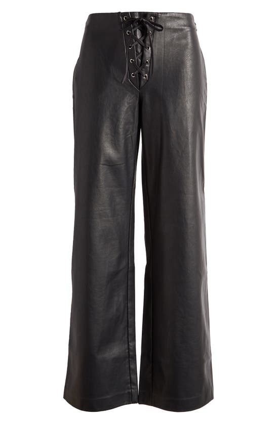 Shop Mistress Rocks Faux Leather Flare Pants In Black