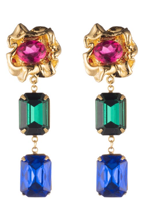 Sterling King Ada Crystal Drop Earrings in Gold - Multi