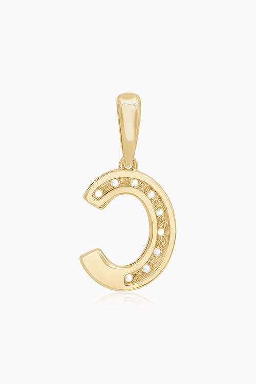 Oradina 14k Gold Luxe Letter Diamond Initial Pendant Charm In Yellow Gold - C