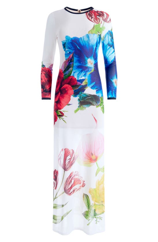 Shop Alice And Olivia Alice + Olivia Delora Floral Long Sleeve Maxi Dress In Le Parisien