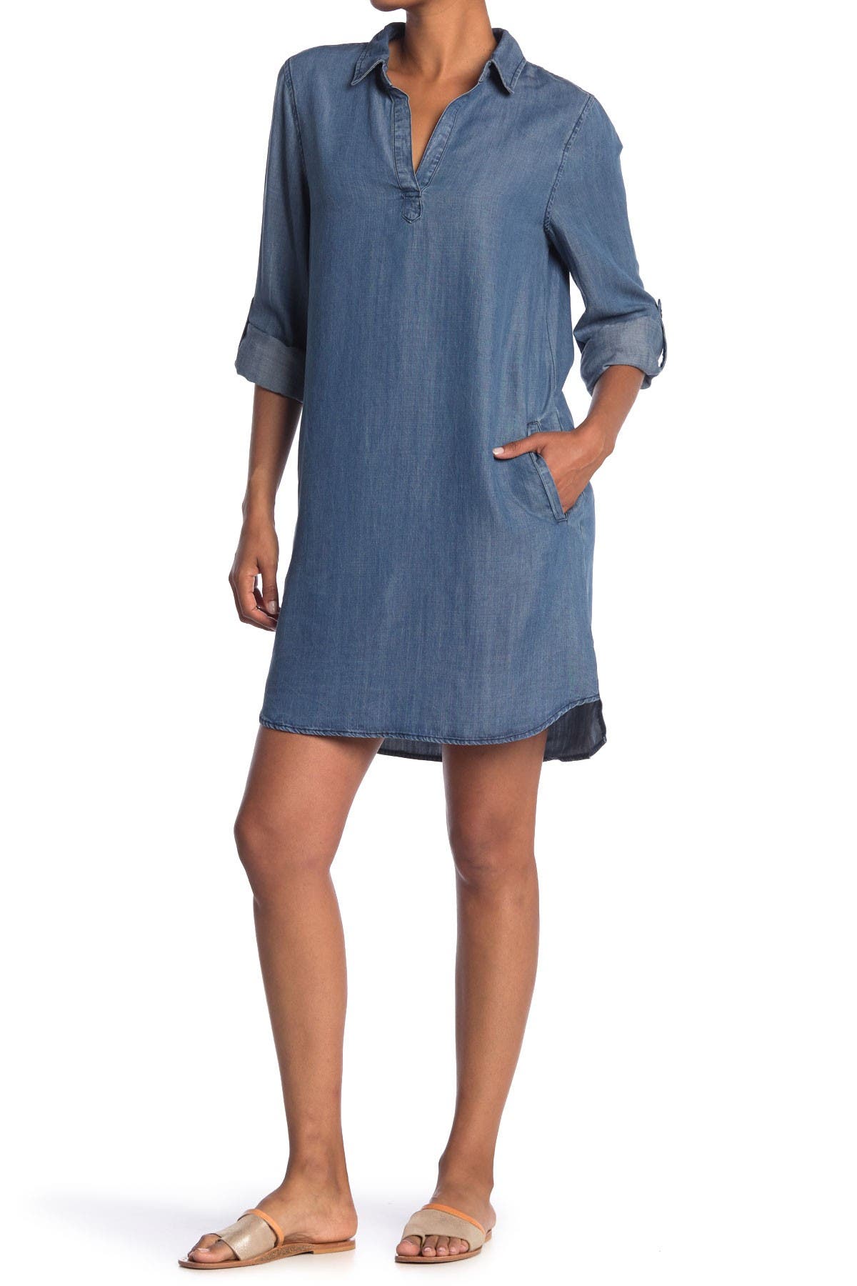 velvet heart chambray dress