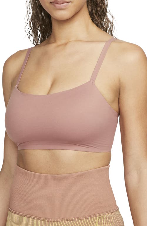 Nike Indy Luxe Sports Bra in Fossil Rose/Iron Grey