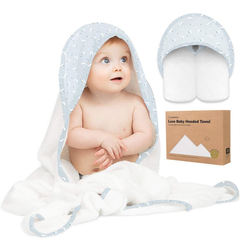 Shop Keababies Luxe Baby Hooded Towel In Blue Whale