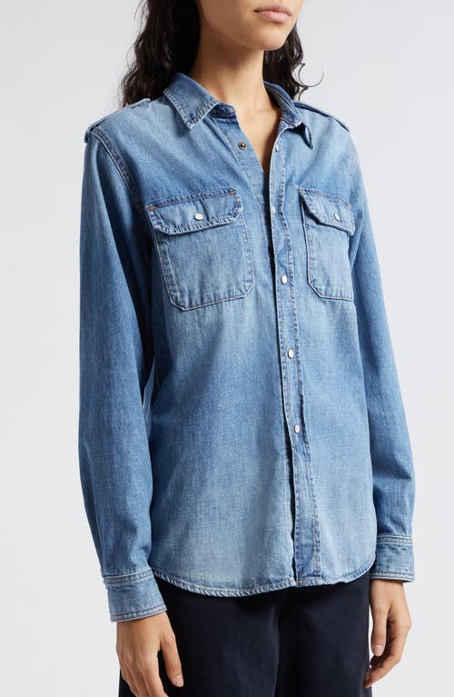 Shop Nili Lotan Nais Denim Shirt In Light Wash