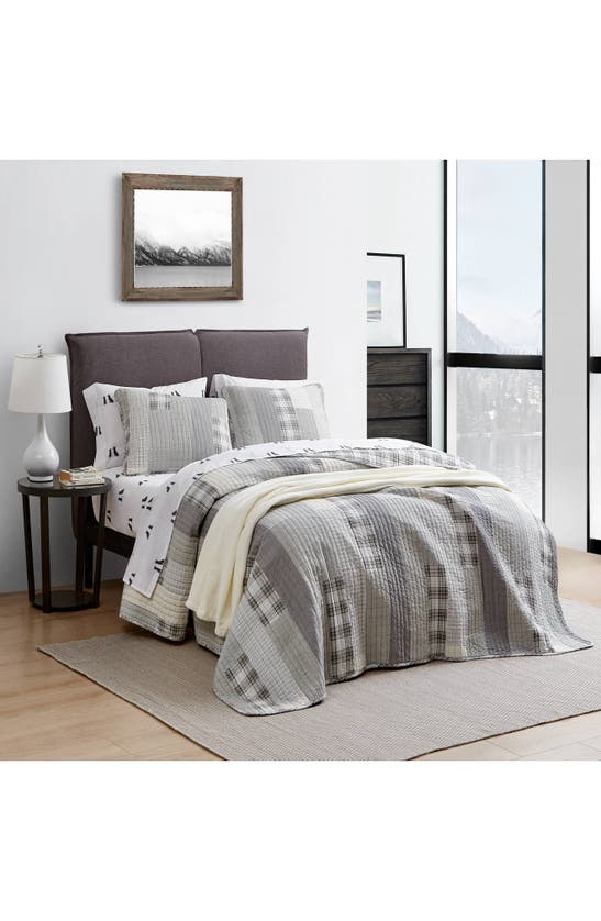 Eddie Bauer Fairview Cotton Quilt 3-piece Set In Grey