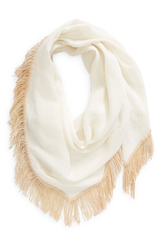 Jane Carr The Cabana Cashmere & Linen Scarf In White