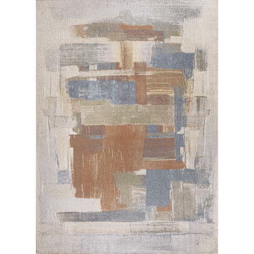 Shop Jonathan Y Weaver Abstract Coastal Watercolor Machine-washable Area Rug In Cream/multi