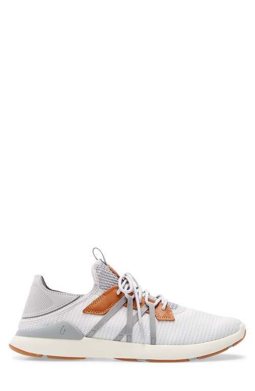 Olukai Mio Li Sneaker In Mist Grey/white Fabric