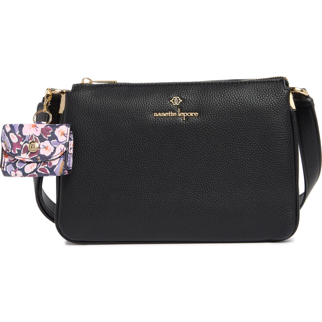 Nanette Lepore Triple Section Crossbody Bag In Black