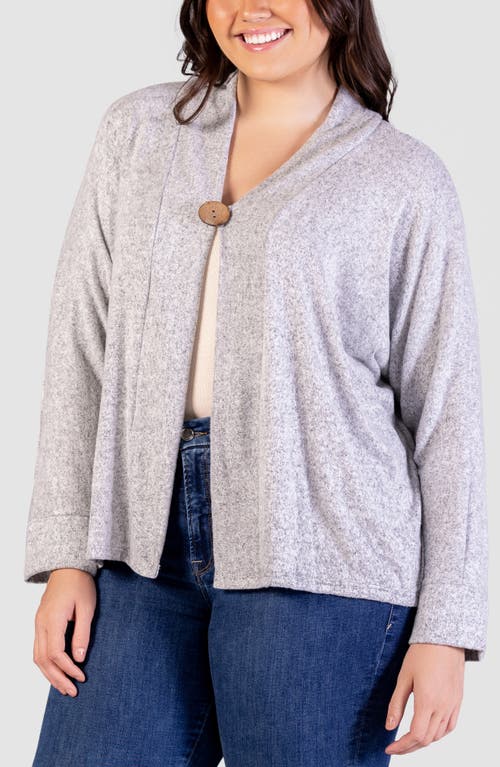 24seven Comfort Apparel One-button Cardigan In Grey