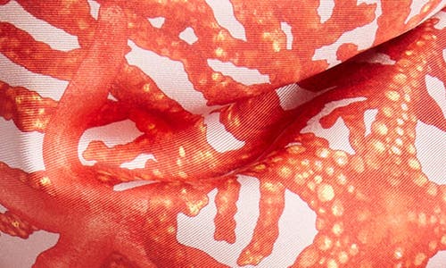 Shop Versace Barocco Silk Square Scarf In Dusty Rose Coral Bone