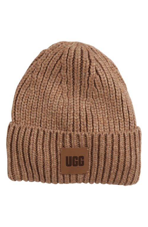 UGG(R) Chunky Ribbed Beanie in Camel