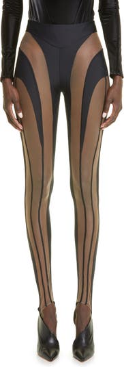 X The Webster Sheer Spiral Leggings Blush Pink And Dark Nude