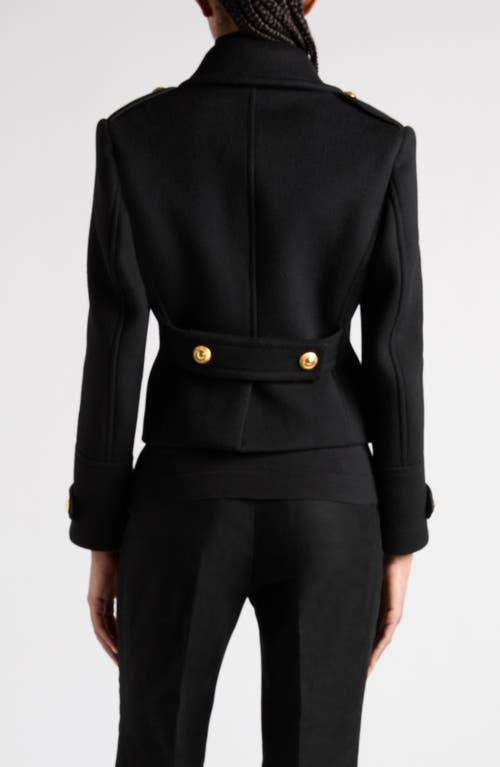 Shop Tom Ford Virgin Wool Crop Peacoat In Lb999 Black