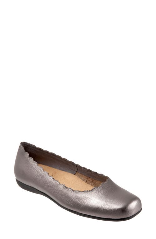 Trotters Sabine Flat in Pewter