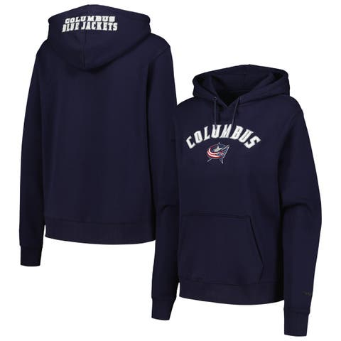 Women's Pro Standard Navy Columbus Blue Jackets Classic Chenille Pullover Hoodie