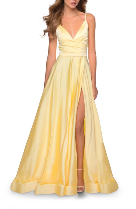 Buy YELLOW PRINTED SUMMER BACKLESS MAXI DRESS for Women Online in