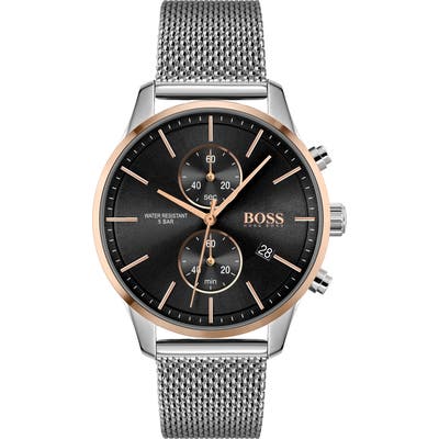 Boss Associate Chronograph Mesh Strap Watch, 4m