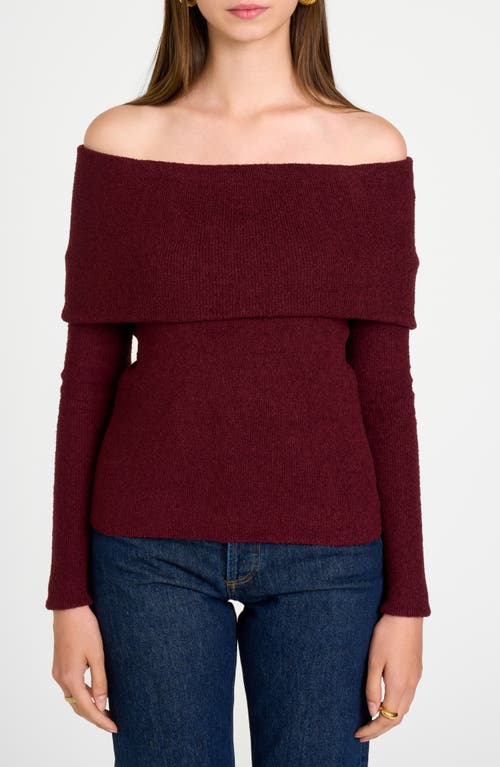 Shop Wayf Morgan Off The Shoulder Sweater In Dark Merlot