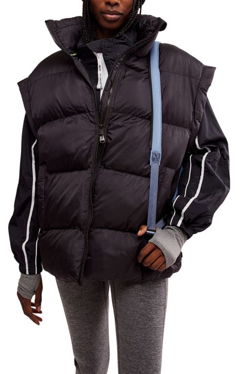 Free People In A Bubble Oversize Puffer Vest In Black