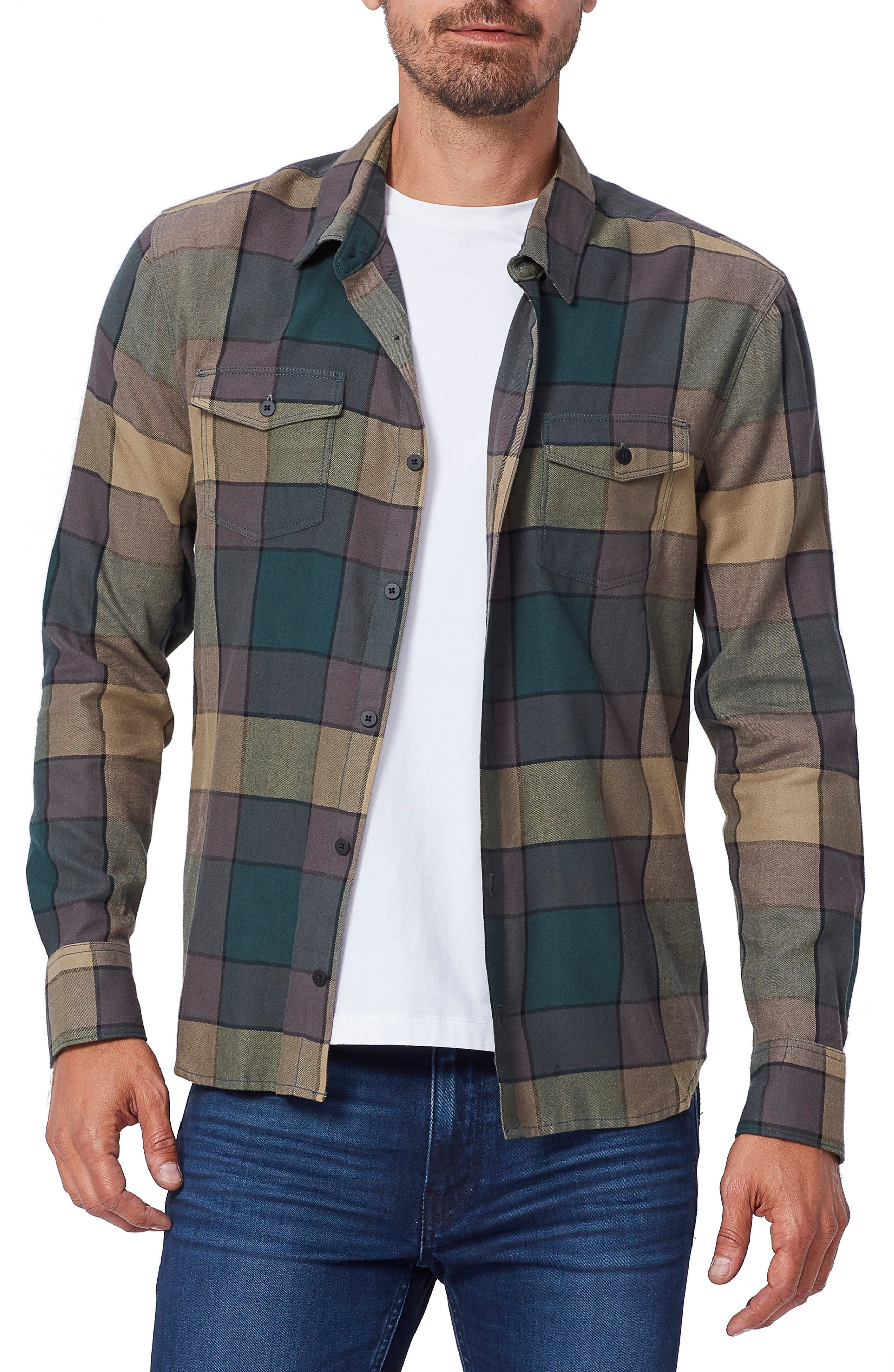 Paige Everett Plaid Flannel Button-up Shirt In Pine Mountain