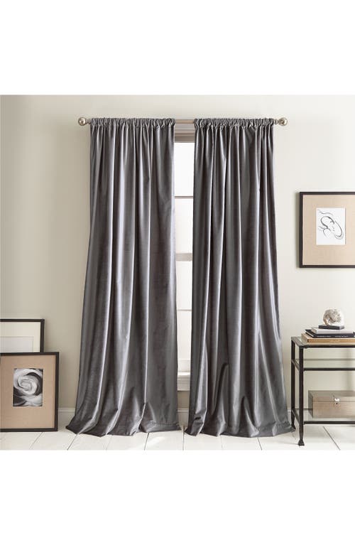 DKNY Modern Knotted Velvet Set of 2 Window Panels in Charcoal at Nordstrom