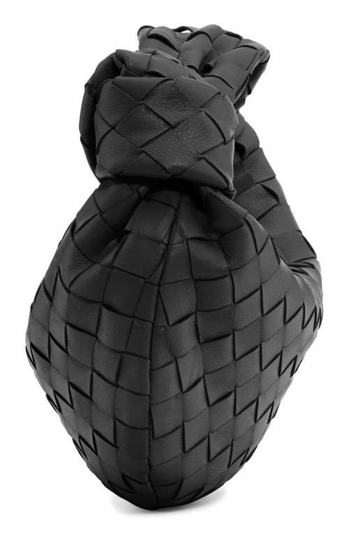 Shop Bottega Veneta Mini Jodie Leather Hobo In Black-silver