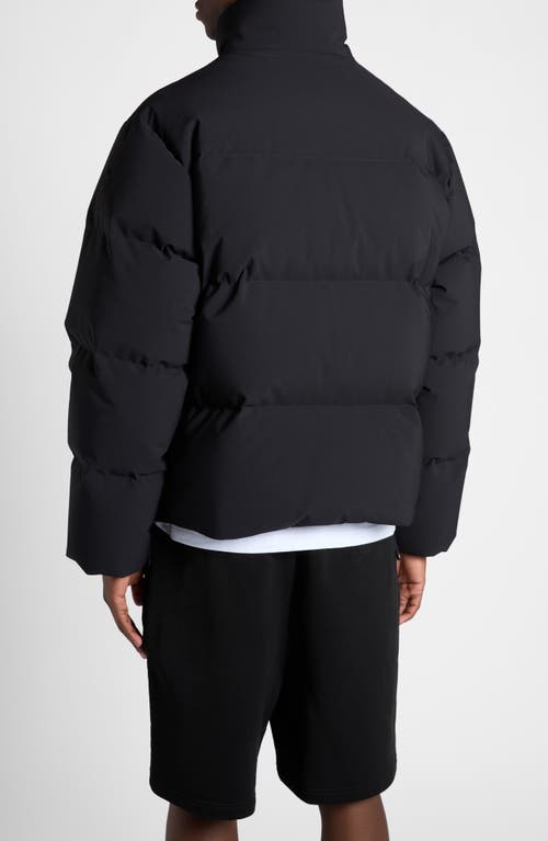 Moncler Black Misonet Short Down Jacket In Dark Blue