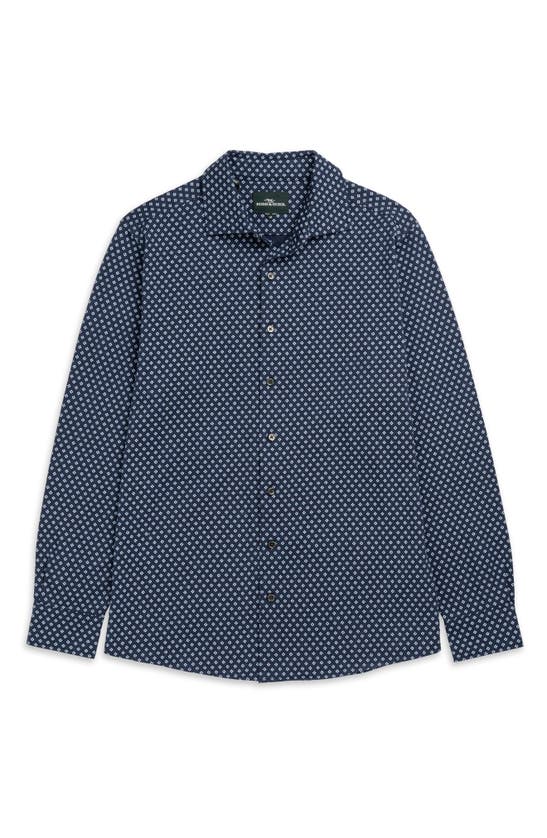 Shop Rodd & Gunn Woodend Foulard Print Cotton Button-up Shirt In Navy