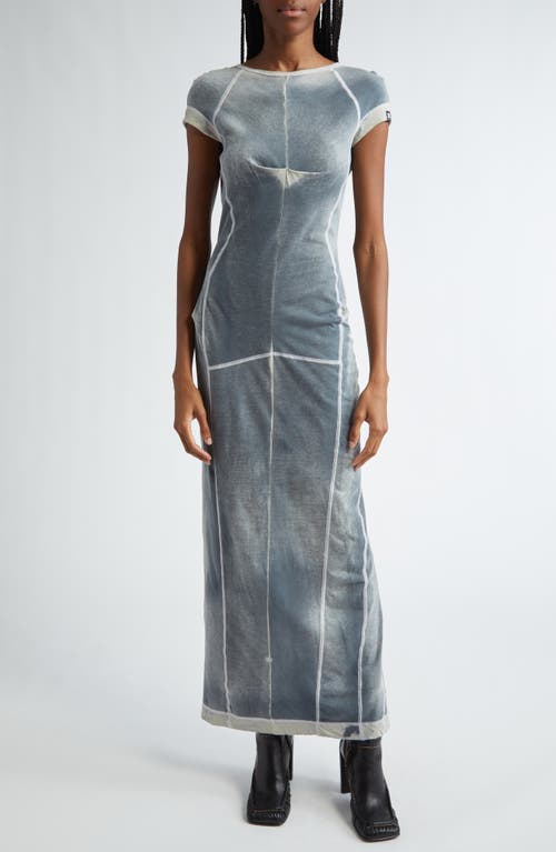 Knwls Paneled Short Sleeve Cotton Maxi Dress in Washed Grey at Nordstrom, Size Small