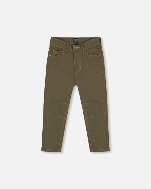 Shop Deux Par Deux Baby Boy's Stretch Twill Straight Leg Pants Khaki Green In Olive Night