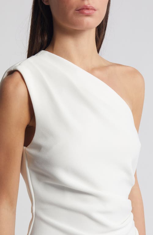 Shop Elliatt Xara One-shoulder Asymmetric Crepe Cocktail Dress In White