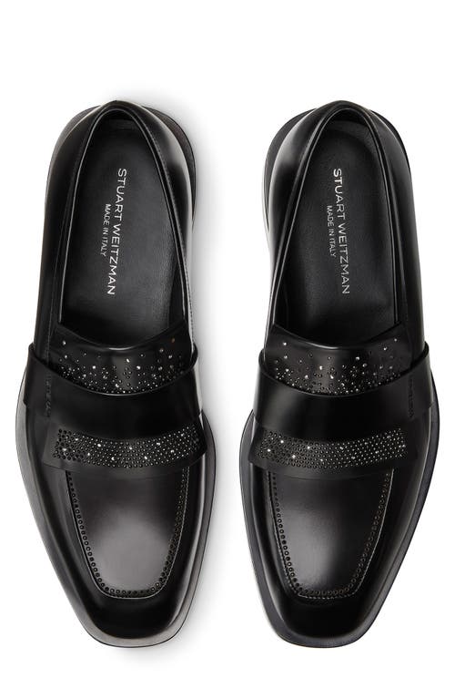 Shop Stuart Weitzman Royce Runaway Kiltie Loafer In Black/black Multi