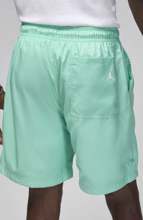 Shop Jordan Essentials Poolside Shorts In Emerald Rise/white