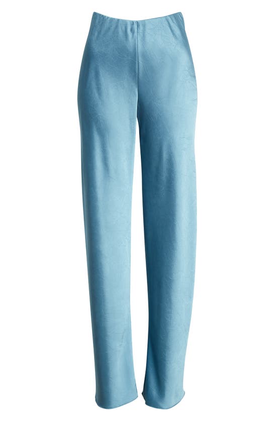 Vince Satin High-rise Wide-leg Bias Pants In Deep Lagoon